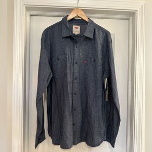 Levi's mens button down blue long sleeve shirt blue size XL NWT